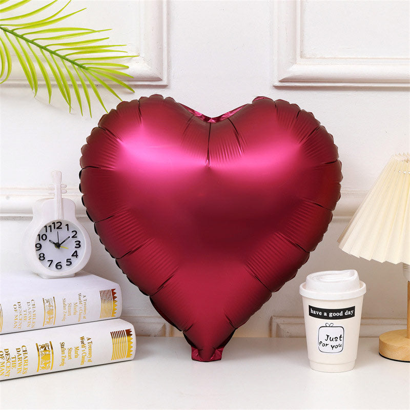 2Pcs 18" Heart Foil Balloons Mylar Love Heart Helium Balloons Metallic Wine Red