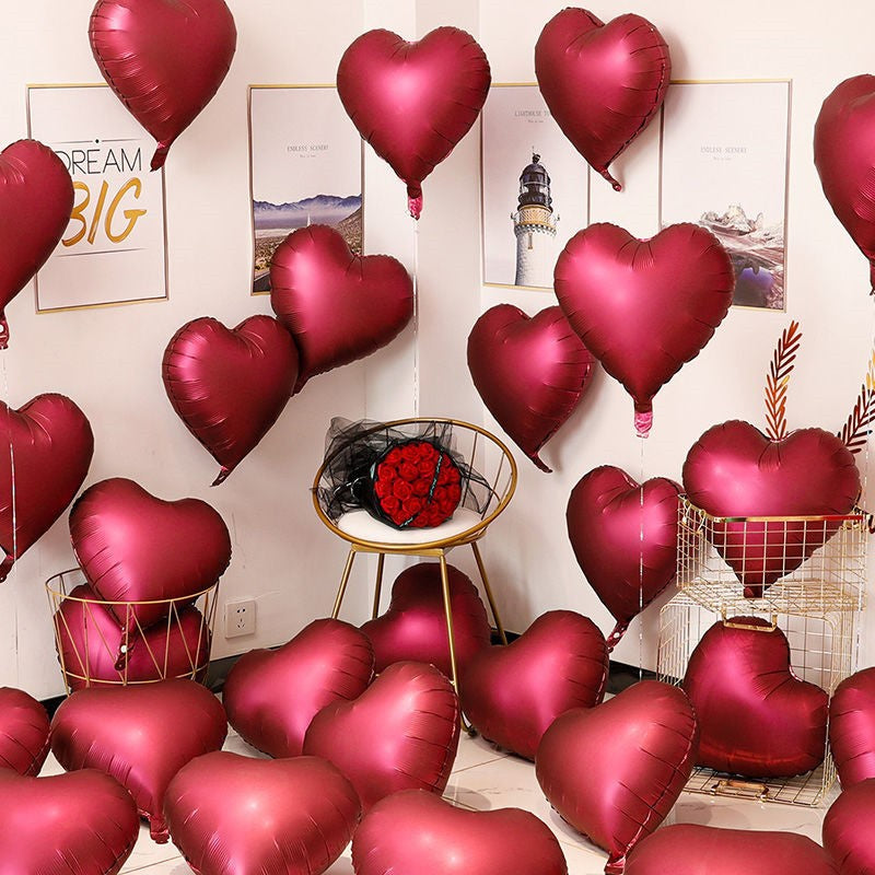 2Pcs 18" Heart Foil Balloons Mylar Love Heart Helium Balloons Metallic Purple