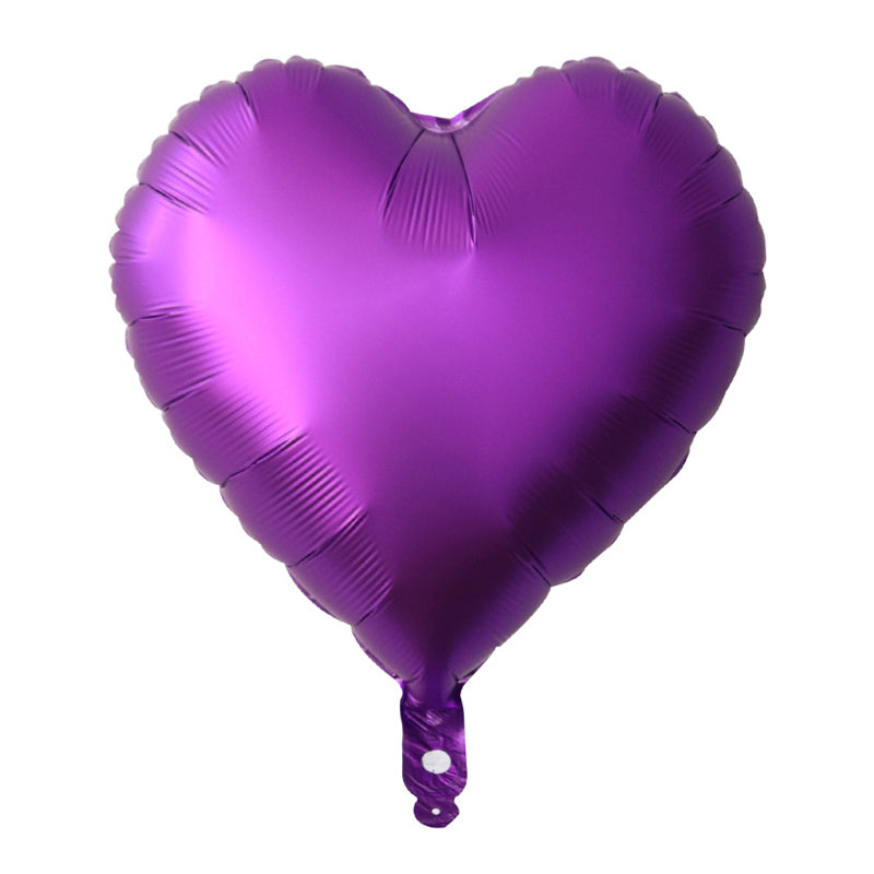2Pcs 18" Heart Foil Balloons Mylar Love Heart Helium Balloons Metallic Purple