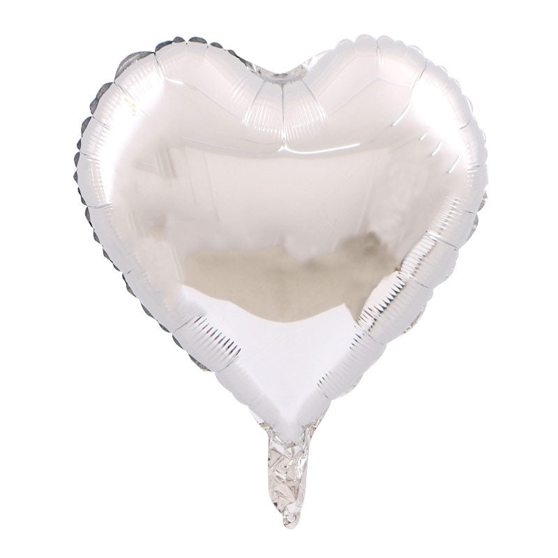 2Pcs 18" Heart Foil Balloons Mylar Love Heart Helium Balloons Silver