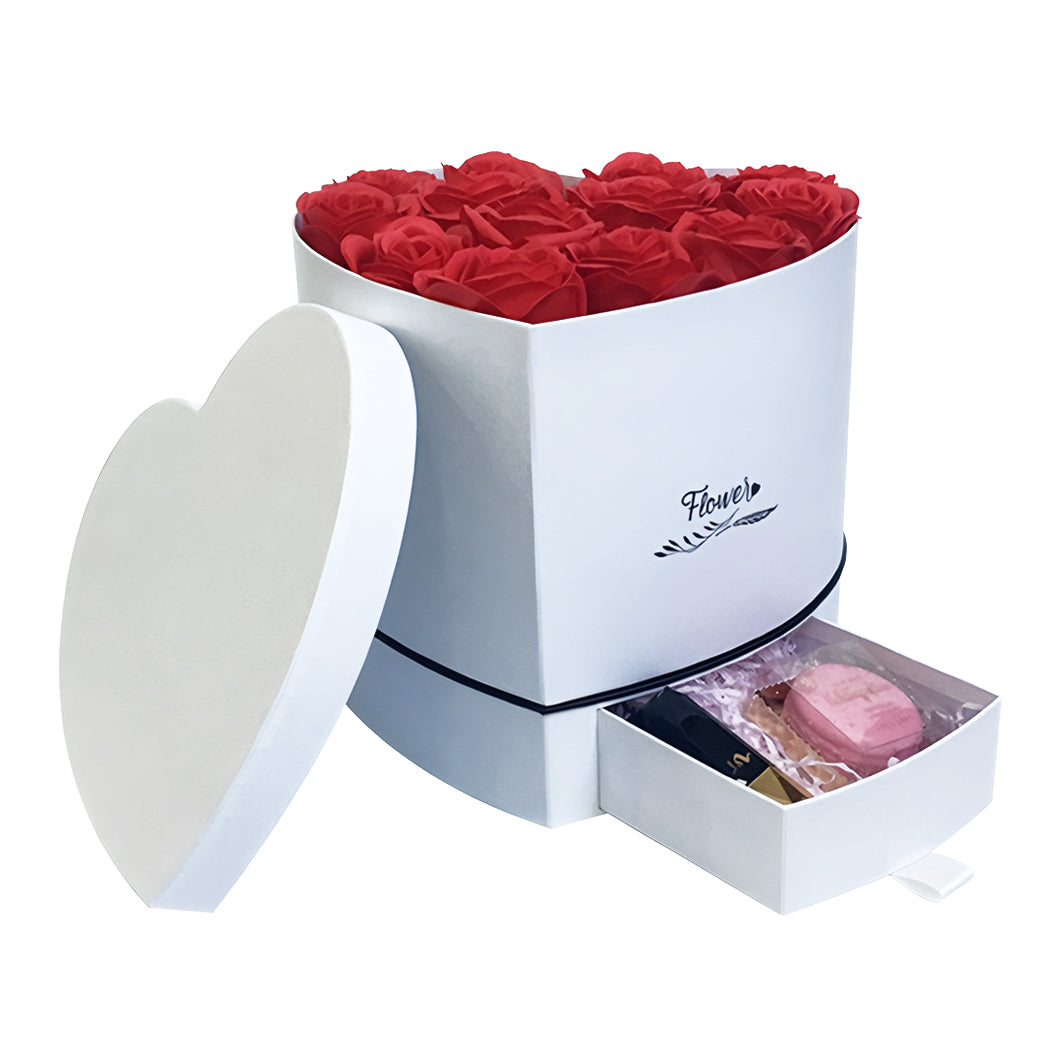 Heart Shaped Boxes For Flowers Floral Boxes With Lids White
