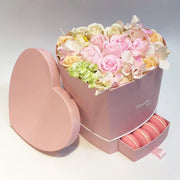 Luxury Heart Shaped Flower Boxes with Lids Double Layer Gift Paper Mache Boxes Pink