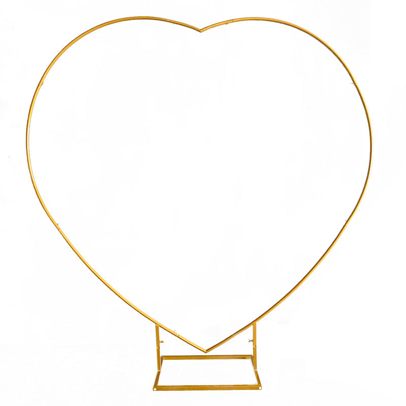 Heavy Duty Gold Metal Heart Shape Wedding Arch Photo Backdrop Stand 6.56ft