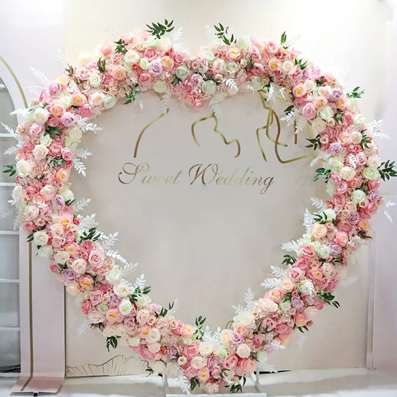 Heavy Duty Gold Metal Heart Shape Wedding Arch Photo Backdrop Stand 6.56ft