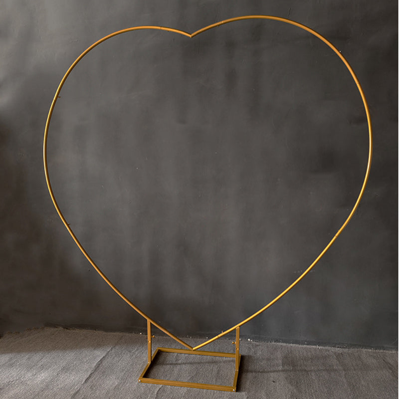 Heavy Duty Gold Metal Heart Shape Wedding Arch Photo Backdrop Stand 6.56ft