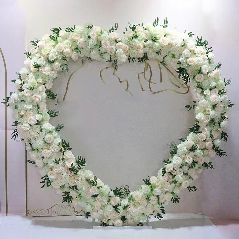 Heavy Duty Gold Metal Heart Shape Wedding Arch Photo Backdrop Stand 6.56ft