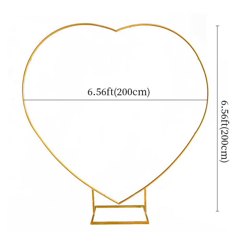 Heavy Duty Gold Metal Heart Shape Wedding Arch Photo Backdrop Stand