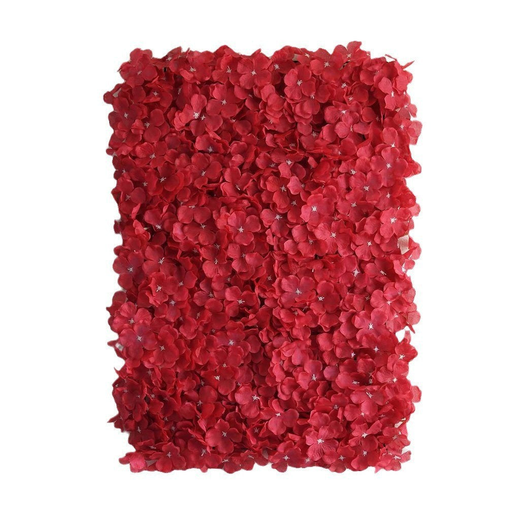 4 Pc Hydrangea Flower Wall Mat Backdrop 11 Sq ft Red