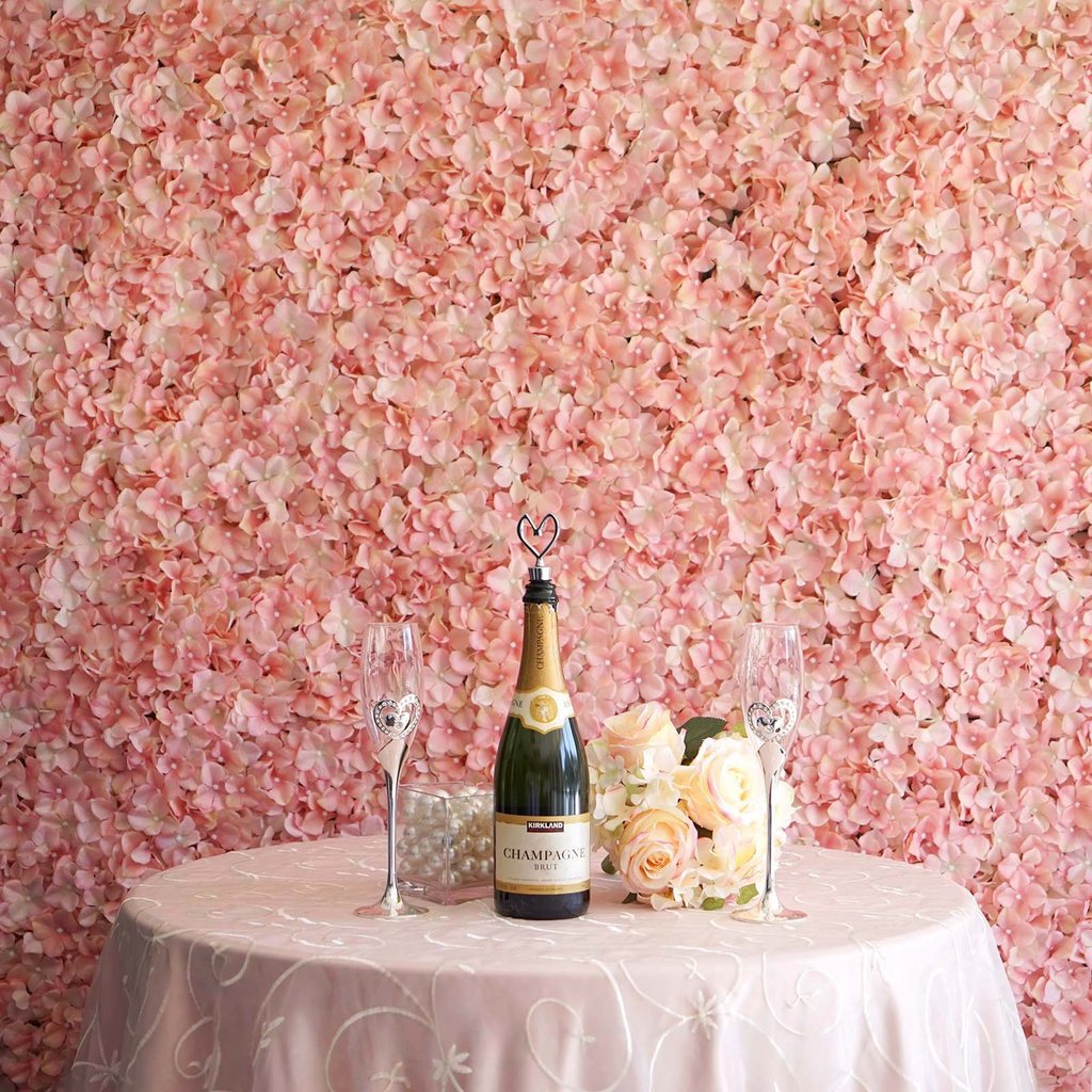 4 Pc Hydrangea Flower Wall Mat Backdrop 11 Sq ft Blush