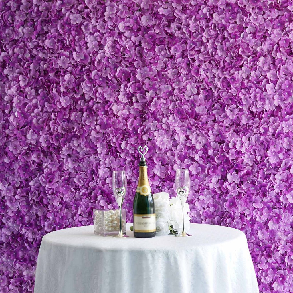 4 Pc Hydrangea Flower Wall Mat Backdrop 11 Sq ft Purple