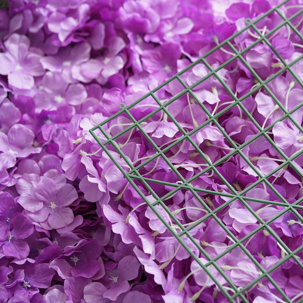 4 Pc Hydrangea Flower Wall Mat Backdrop 11 Sq ft Purple