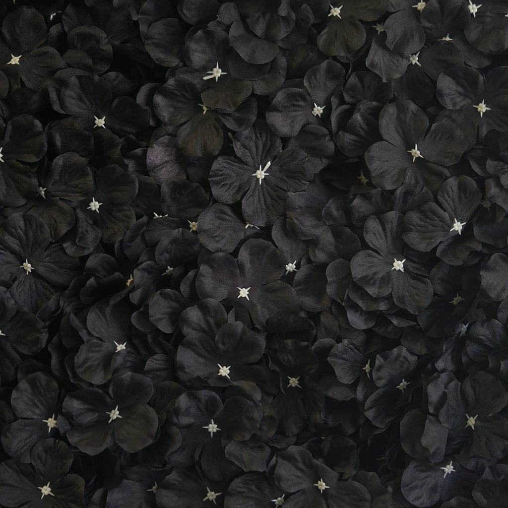 4 Pc Hydrangea Flower Wall Mat Backdrop 11 Sq ft Black