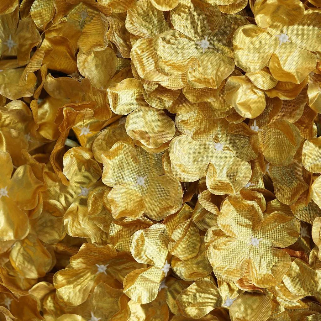 4 Pc Hydrangea Flower Wall Mat Backdrop 11 Sq ft Gold