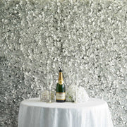 4 Pc Hydrangea Flower Wall Mat Backdrop 11 Sq ft Silver