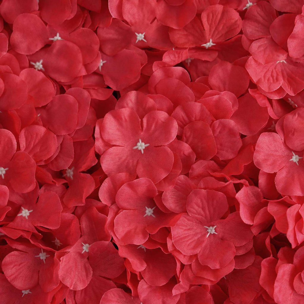 4 Pc Hydrangea Flower Wall Mat Backdrop 11 Sq ft Red