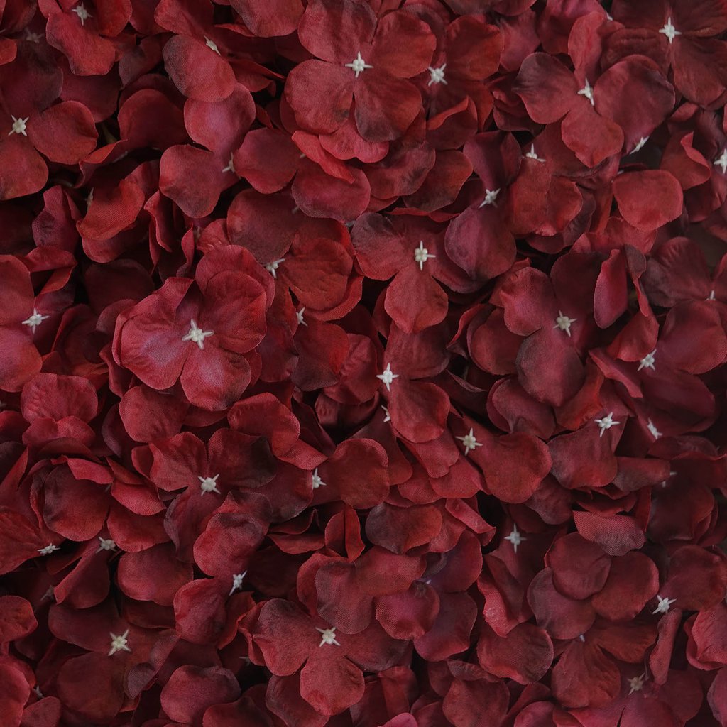 4 Pc Hydrangea Flower Wall Mat Backdrop 11 Sq ft Burgundy