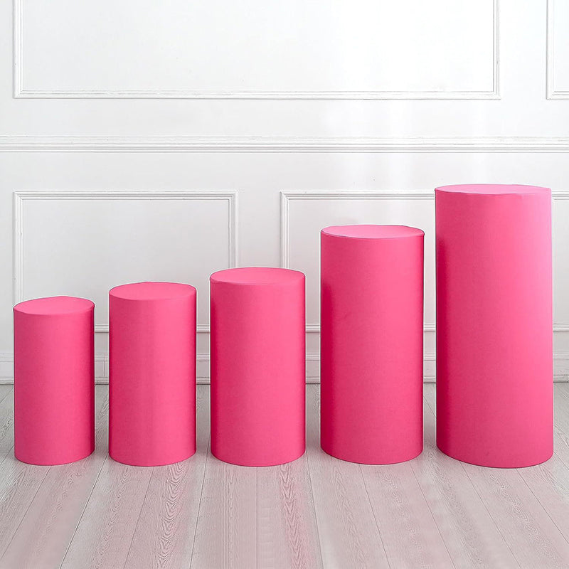 Party cylindrical display stand cover, metal cylindrical base display stand cover, round elastic base cover, suitable for birthdays and weddings.