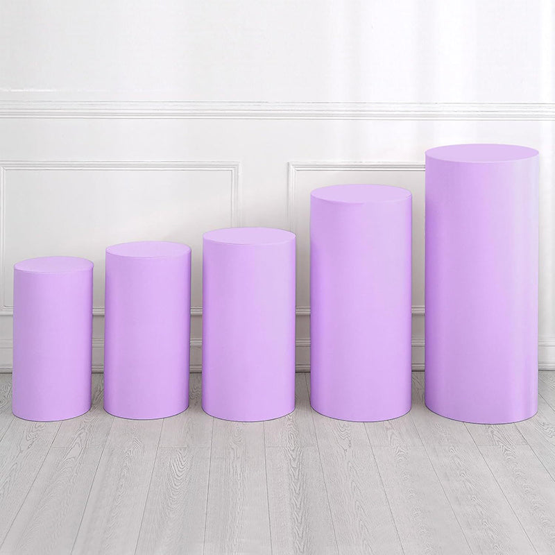 Party cylindrical display stand cover, metal cylindrical base display stand cover, round elastic base cover, suitable for birthdays and weddings.