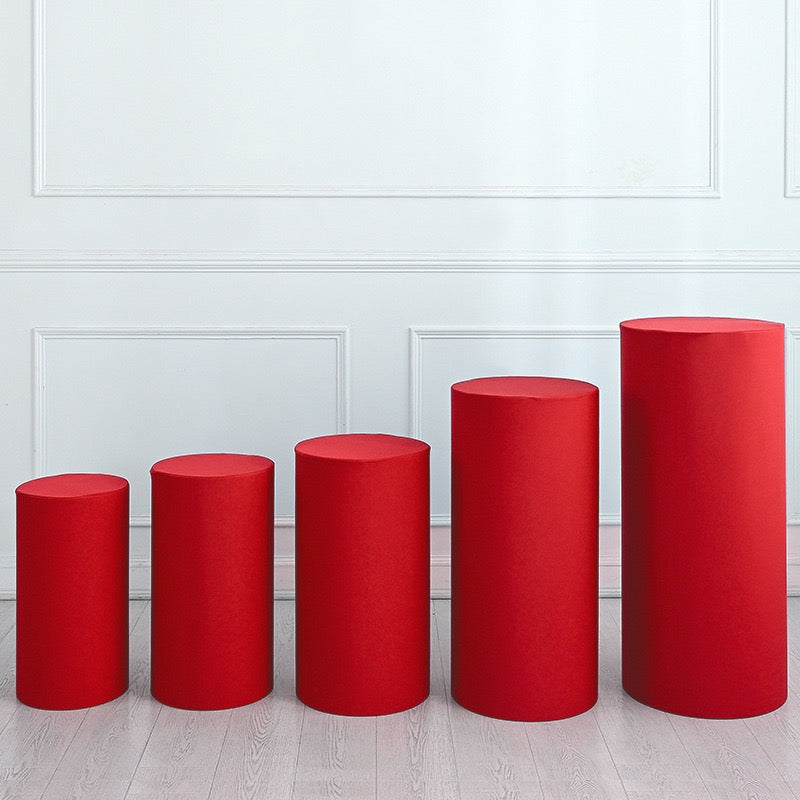 Party cylindrical display stand cover, metal cylindrical base display stand cover, round elastic base cover, suitable for birthdays and weddings.