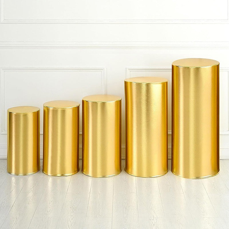 Party cylindrical display stand cover, metal cylindrical base display stand cover, round elastic base cover, suitable for birthdays and weddings.