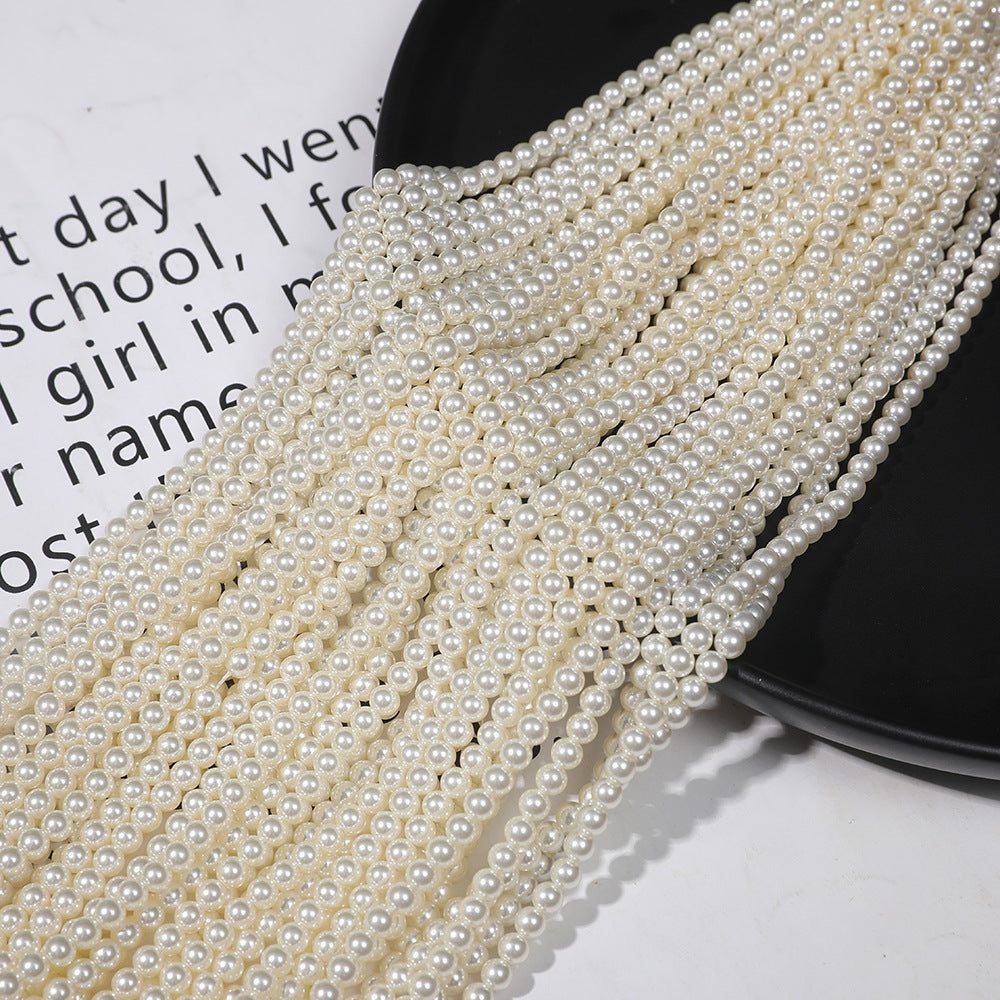 10 Pc Faux Mother of Pearls Beads Vase Fillers in 8mm White