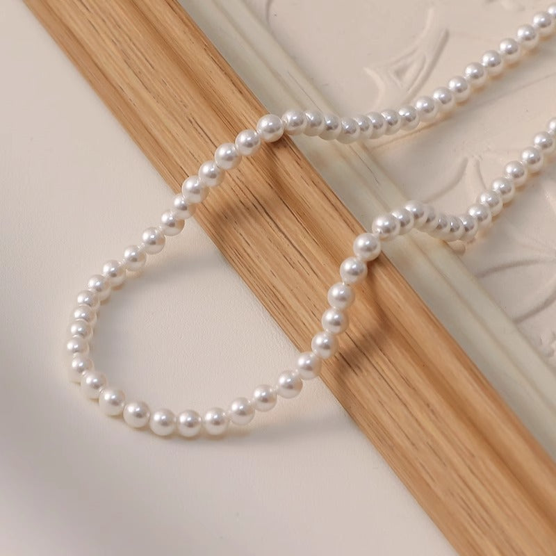 10 Pc Faux Mother of Pearls Beads Vase Fillers in 8mm White