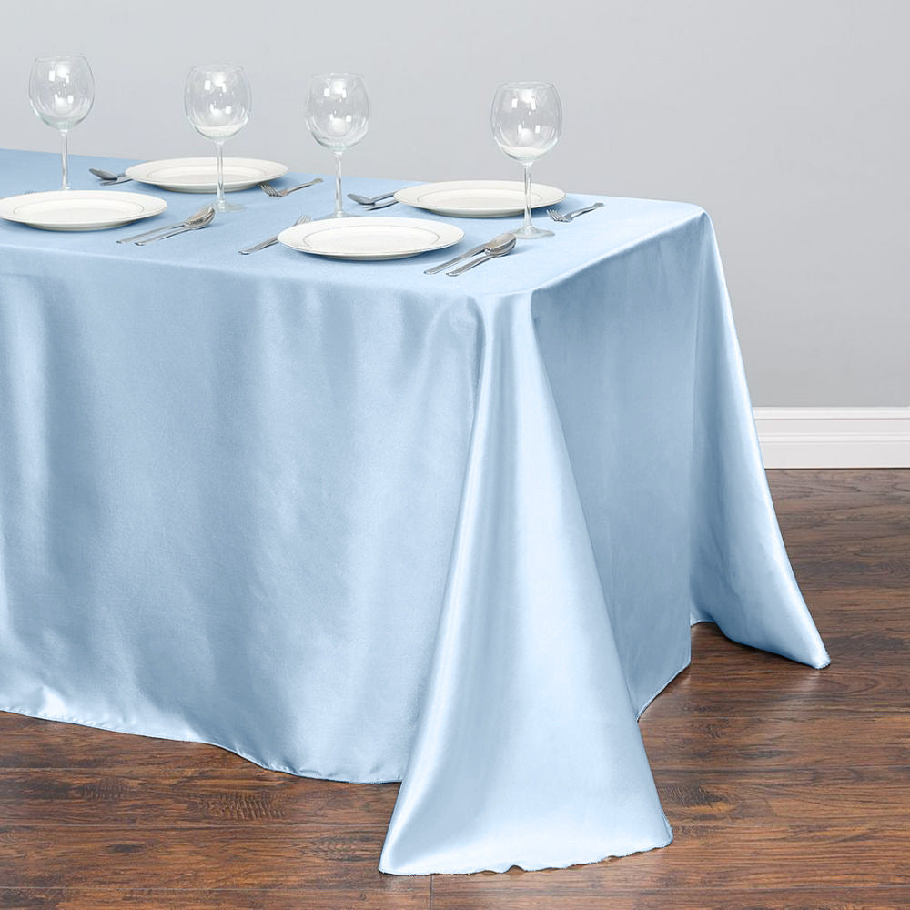 Satin Rectangular 90"x156" Tablecloth Indigo
