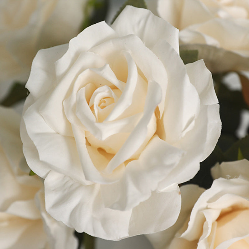 2 Bushes Premium Silk Jumbo Rose Flower Bouquet 16" Late Autumn Yellow