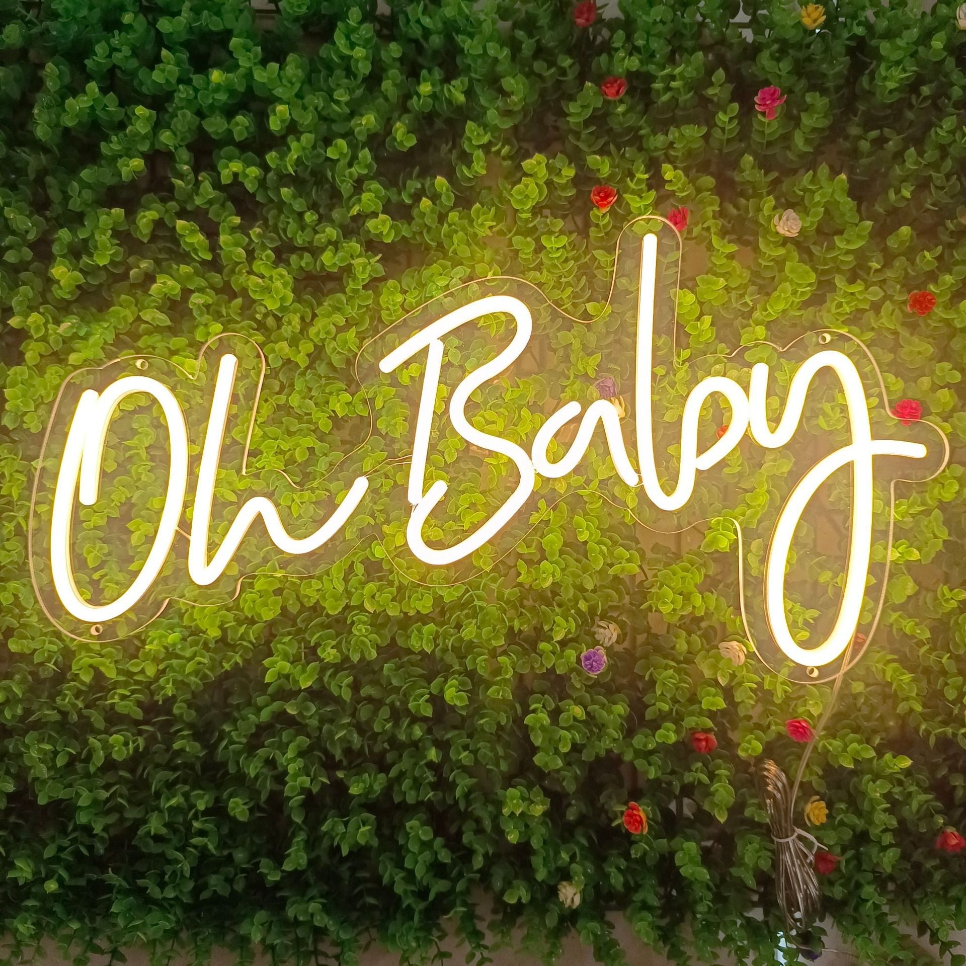 Oh Baby LED Neon Light Sign With Chain 26"