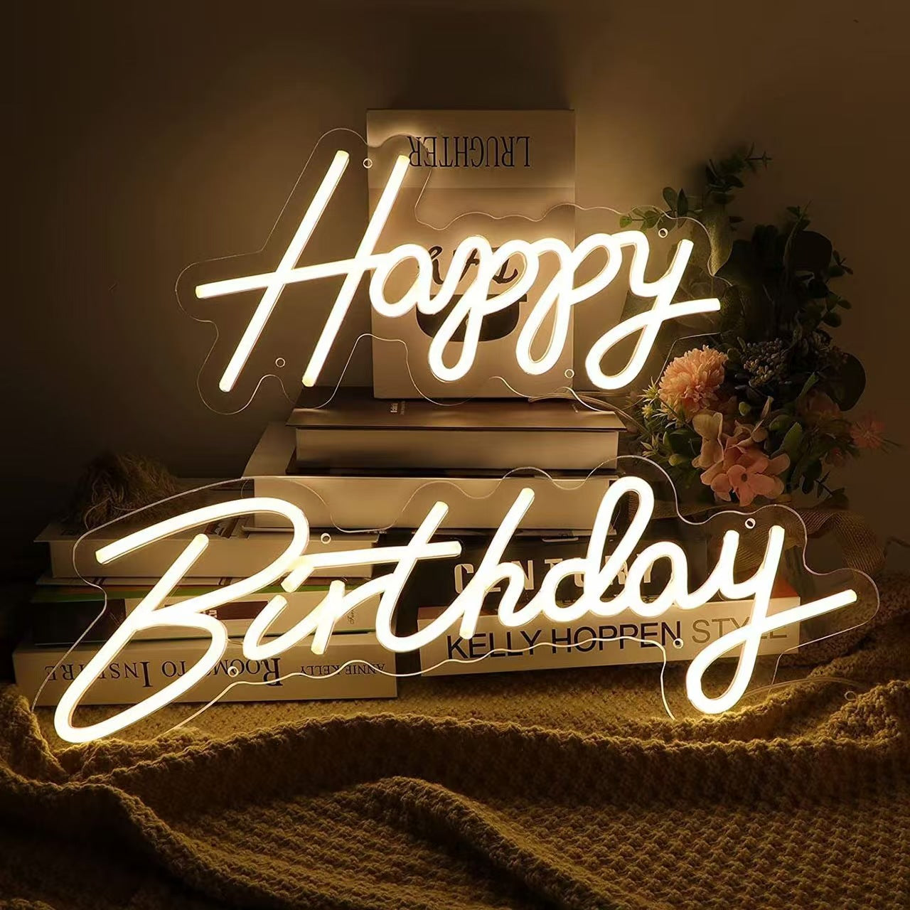 Vibrant and Playful: Happy Birthday Neon Light Sign in Brilliant Colors