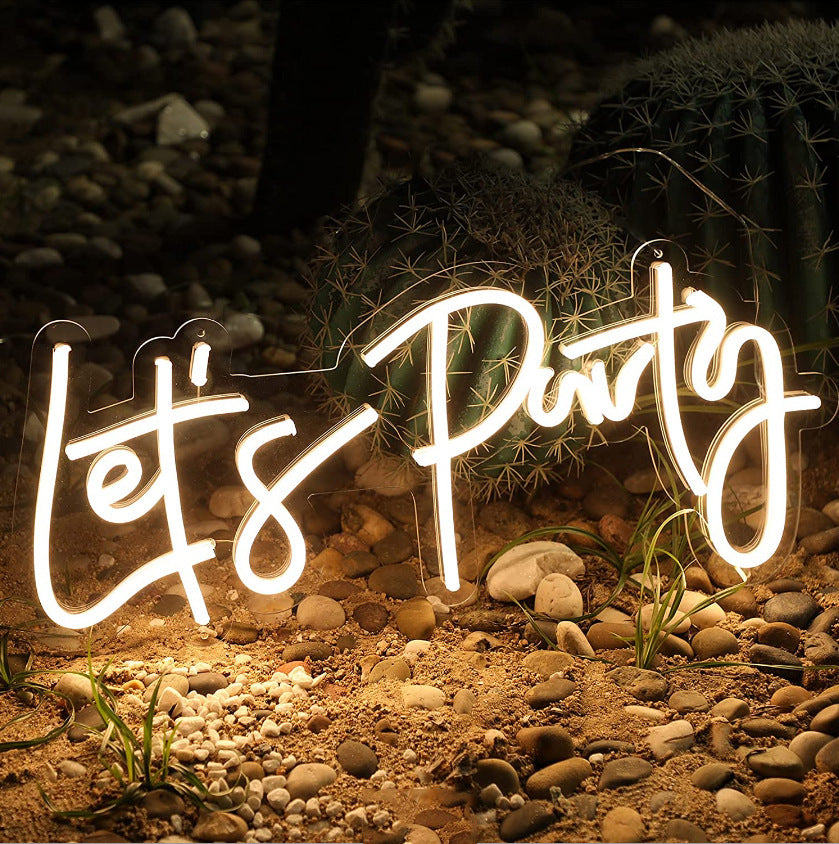 Let's Party LED Neon Light Sign With Chain 23"