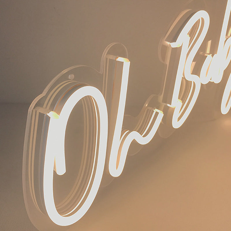 Oh Baby LED Neon Light Sign With Chain 26"
