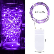 20 LED Mini Firefly Starlight String Lights Battery-Operated 90“ Length Purple