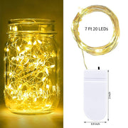 20 LED Mini Firefly Starlight String Lights Battery-Operated 90“ Length Warm White