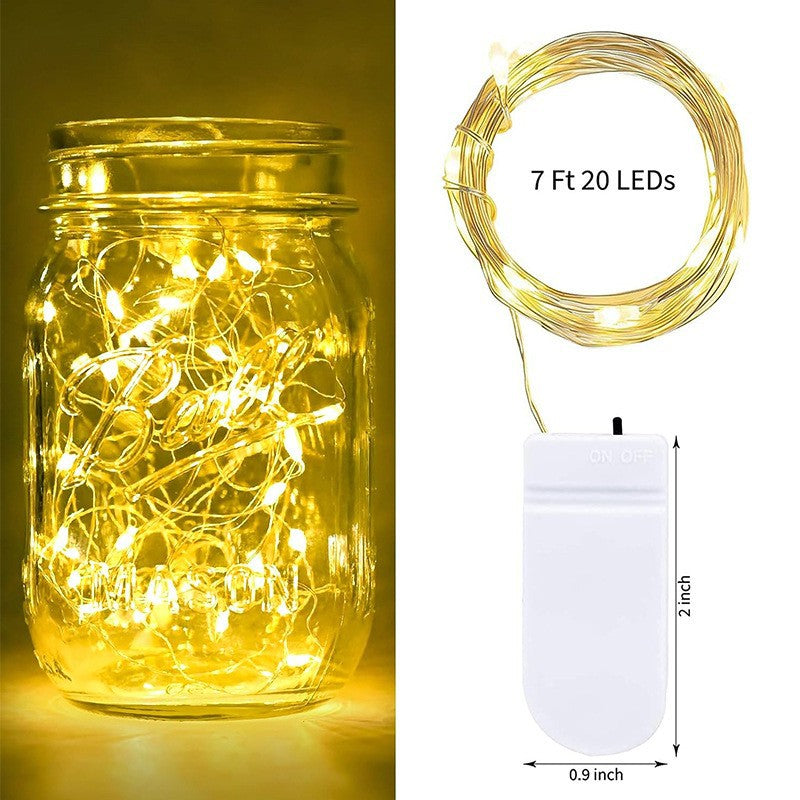 20 LED Mini Firefly Starlight String Lights Battery-Operated 90“ Length Warm White