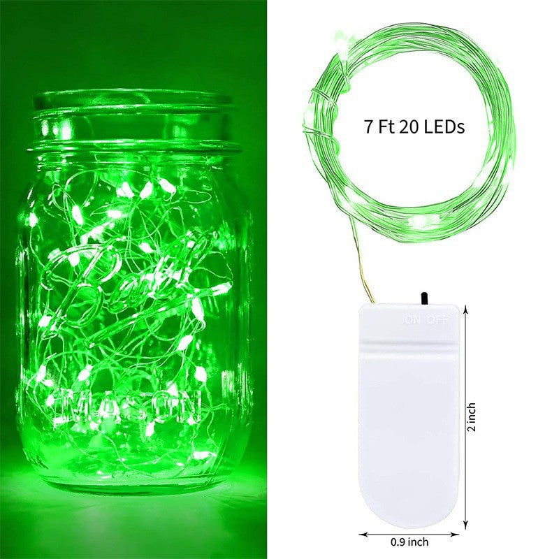20 LED Mini Firefly Starlight String Lights Battery-Operated 90“ Length Green
