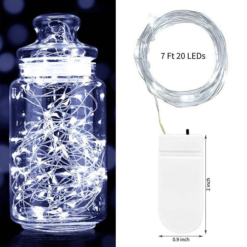 20 LED Mini Firefly Starlight String Lights Battery-Operated 90“ Length White