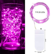 20 LED Mini Firefly Starlight String Lights Battery-Operated 90“ Length Rose Red