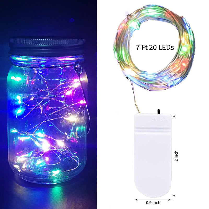 20 LED Mini Firefly Starlight String Lights Battery-Operated 90“ Length Colorful