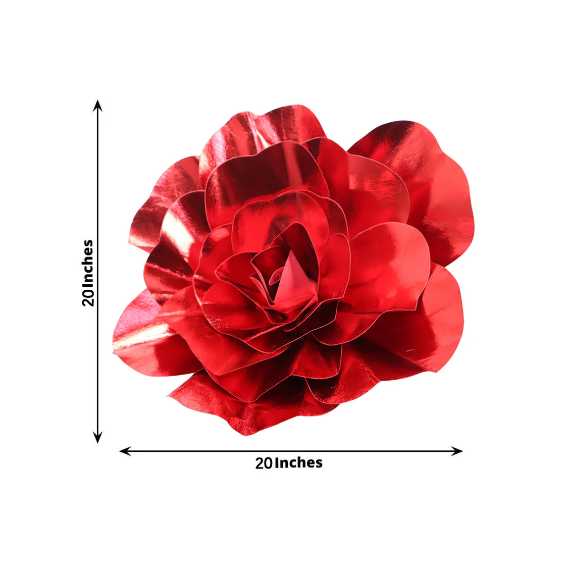 20" Red Simulated Golden Rose Flower Wall Decoration 4Pcs