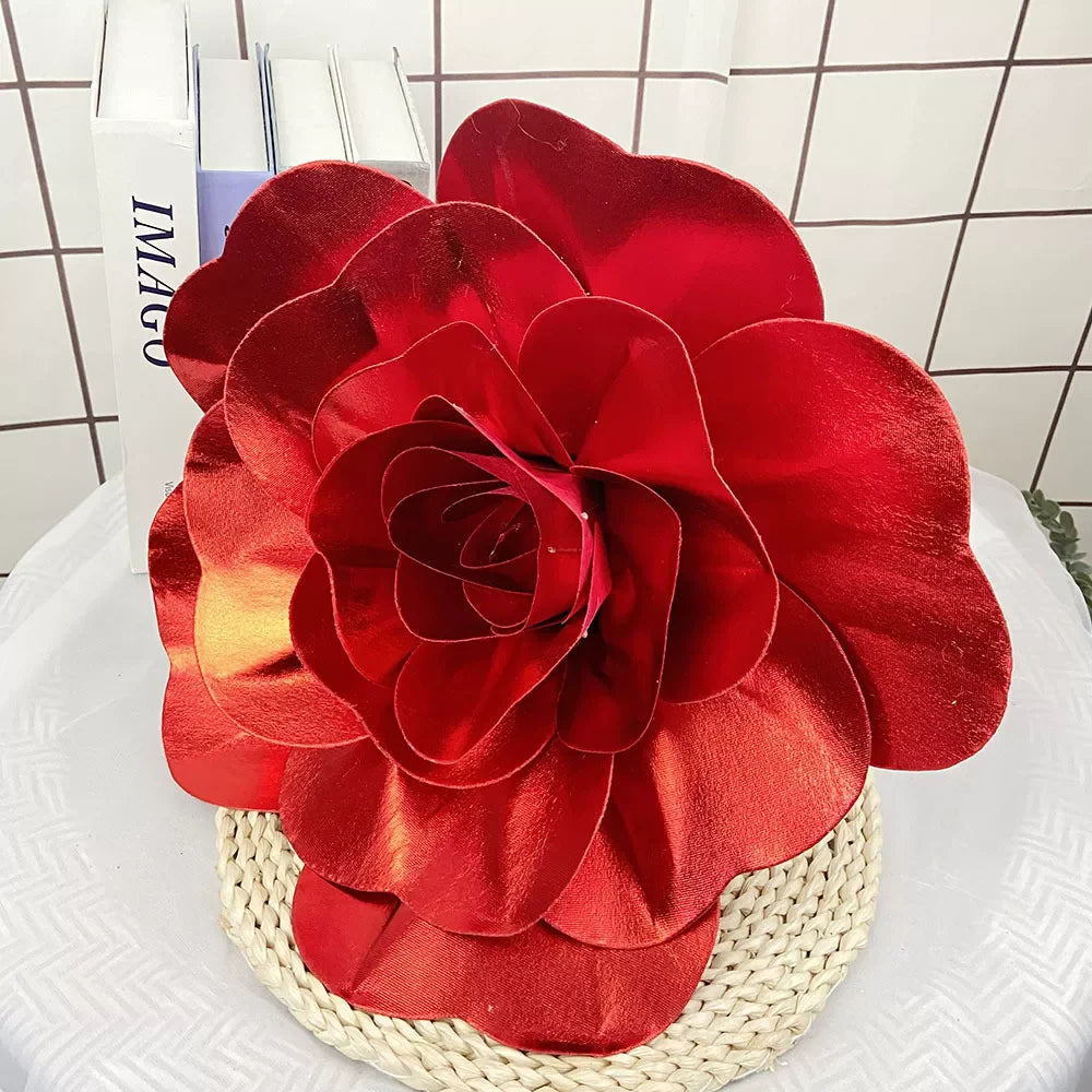 20" Red Simulated Golden Rose Flower Wall Decoration 4Pcs