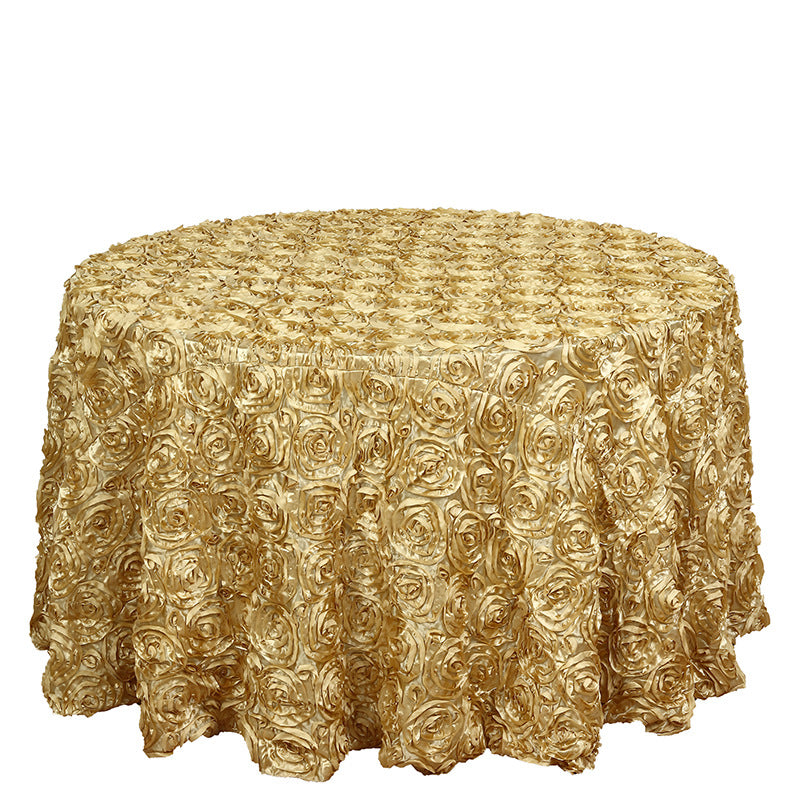 Satin Round Tablecloth 120" Deep Red