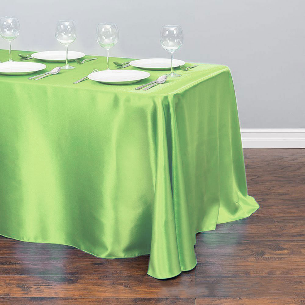 Satin Rectangular 90"x156" Tablecloth Light Green