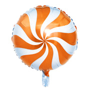 5Pcs 18" Round Mylar Foil Sweet Candy Balloons Swirl Orange