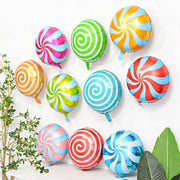 5 Pc Green Candy Striped Mylar Foil Helium/Air Balloons 18"