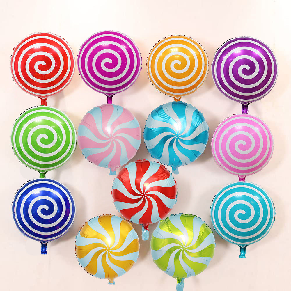 5 Pc Green Candy Striped Mylar Foil Helium/Air Balloons 18"