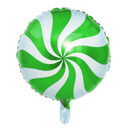 5Pcs 18" Round Mylar Foil Sweet Candy Balloons Swirl Green