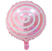 5Pcs 18" Round Mylar Foil Sweet Candy Balloons Pink