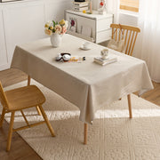 Luxury Faux Cotton and Linen Solid Color Thickened Rectangular Tablecloth
