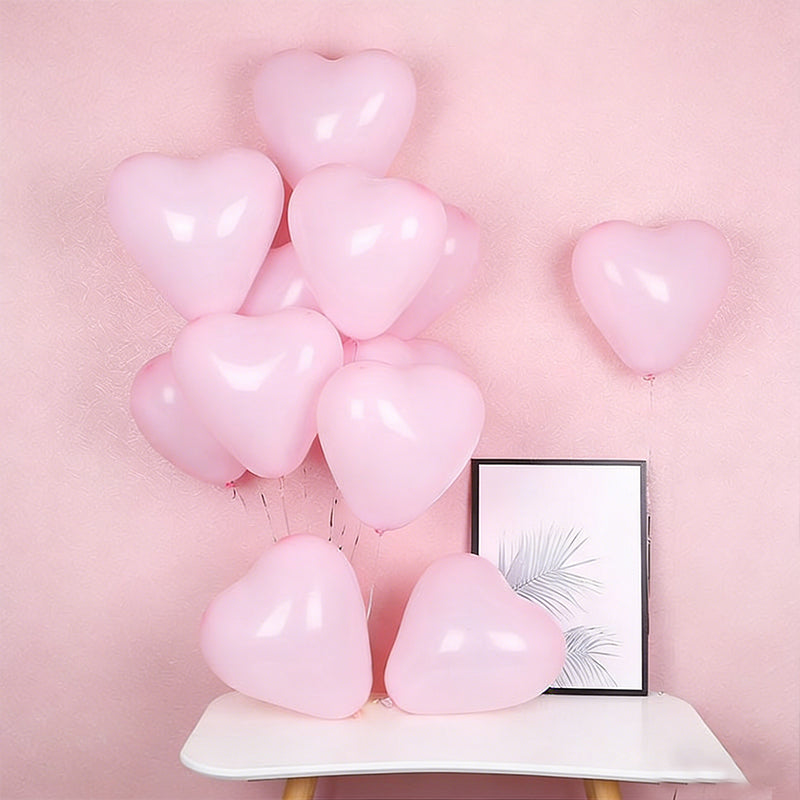 100 Pcs 12 Inch  Heart-Shaped Macaron Latex Balloons Romantic Love Heart Balloons Decorations for Valentine's Day  Anniversary Wedding Bridal Shower Proposal Birthday Party Favor